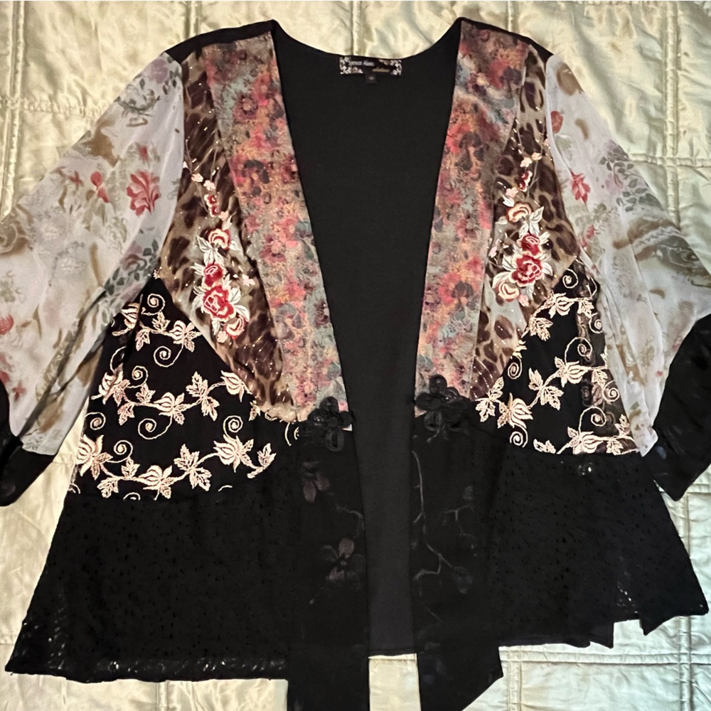 Black Floral Patchwork Duster - image 4